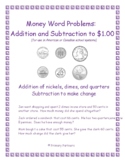 Money Word Problems for Grades 1 and 2