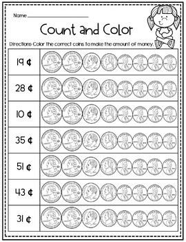 Money Worksheets Counting Coins Activities: 1st Grade 2nd Grade Math Center