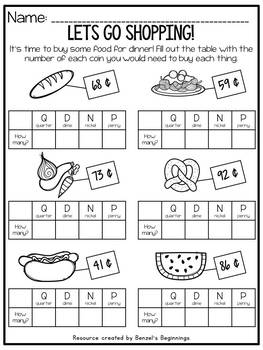 Money Worksheets {Counting Coins in Mixed Groups} by Benzel's Beginnings