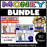 Money Worksheets Counting to Cent and dollar: Coin & Bill 