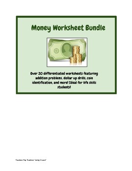 money worksheets life skills 20 differentiated counting