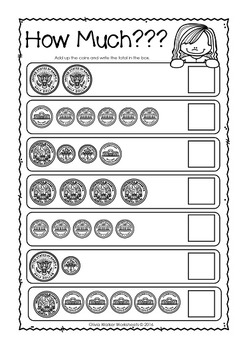 money worksheets printables kindergarten grade one usa by olivia walker