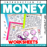 Money Introduction: Worksheets {color and black and white}