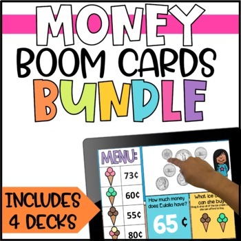 Preview of Money and Coins Boom Cards BUNDLE for 2nd Grade