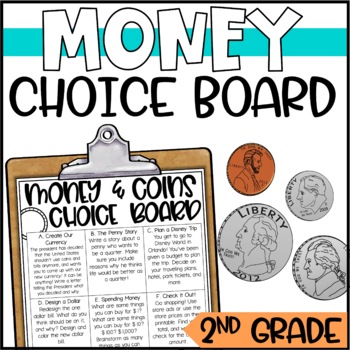 Preview of Money and Coins Choice Board and Activities