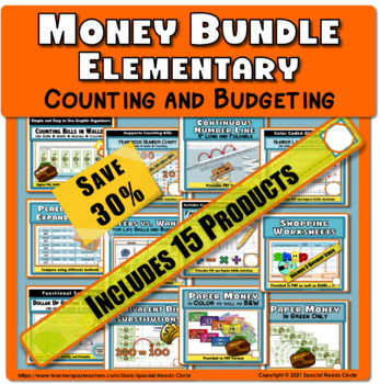 Preview of Elementary Math Money Related GROWING BUNDLE_Counting and Budgeting