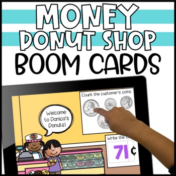 Preview of Money and Counting Coins Boom Cards for 2nd Grade
