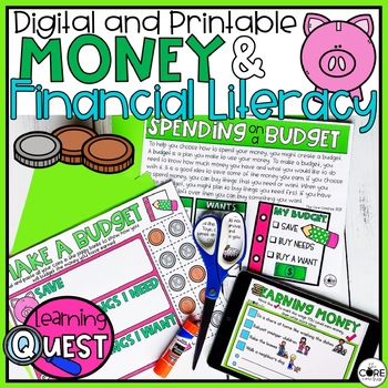 Preview of Money and Financial Literacy Digital Activities - Economics Lesson Plan