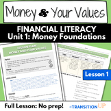 MONEY AND YOUR VALUES: Financial Literacy -Worksheets-Acti