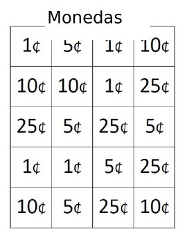 Preview of Money coins matching/ Monedas