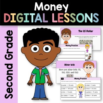 Preview of Money for 2nd Grade - Interactive Google Slides | Math Skills Review