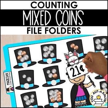 Preview of Counting Mixed Coins File Folder Activities