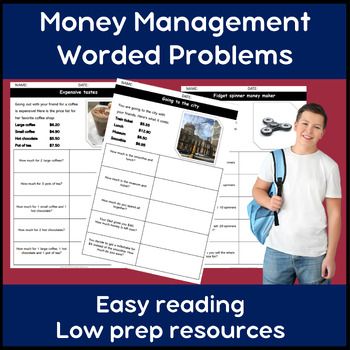 Preview of Money skills worded problems for high school special education