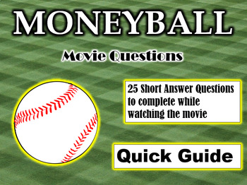 Preview of Moneyball (2011) - 25 Movie Questions with Answer Key (Quick Guide)