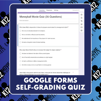 Moneyball Movie Quiz Guide Worksheet 35 Questions Self Grading