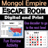 Mongol Empire Activity Escape Room (Middle Ages Unit: Geng