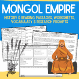 Mongol Empire: Informational Passages, Worksheets, & Vocab