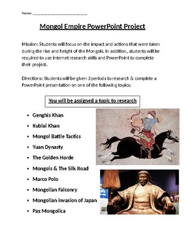 Preview of Mongol Empire Research Project
