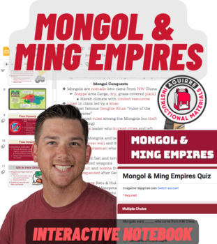 Preview of Mongol and Ming - China Dynasties - Middle Ages - Presentation, Notes, Quiz +