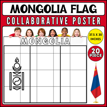 Preview of Mongolia Flag Collaborative Coloring Poster | AAPI Heritage Month Bulletin Board