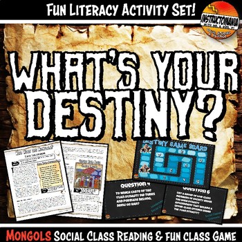 Preview of Mongols or Yuan What's Your Destiny Close Reading & Fun Comprehension Game