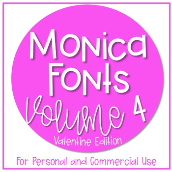 Preview of Monica Fonts - Volume 4 {9 Valentine Fonts for Personal & Commercial Use}