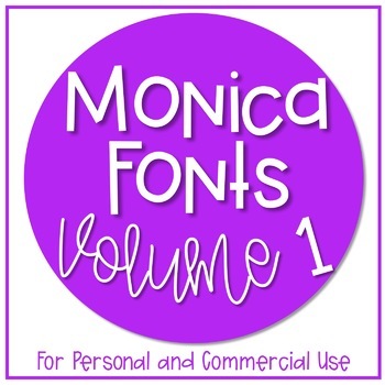 Preview of Monica Fonts - Volume 1 {10 Fonts for Personal and Commercial Use}