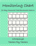 Monitoring Chart for Homework/Task Completion and Project 