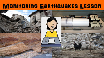 Preview of Monitoring Earthquakes No Prep Lesson with Power Point, Worksheet, and Activity