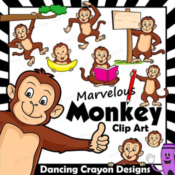 Preview of Monkey Clip Art with Signs