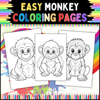Preview of Monkey Coloring Pages: Printable Pages for Toddlers and Preschoolers