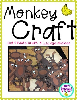 Preview of Monkey Craft {Cute Cut & Paste Craft}