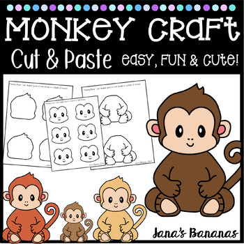 Preview of Monkey Craft Project (Super Cute & Easy, Cut & Paste!)