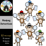 Monkey Detectives Clip Art