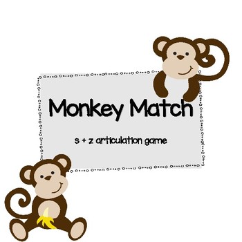 Preview of Monkey Match Articulation - s & z