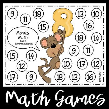 Monkey Math Addition Games by Kathy Law | Teachers Pay Teachers