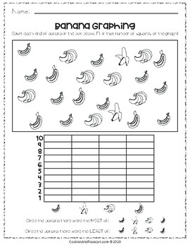 Monkey Math Kindergarten/1st Grade Worksheets by Cookies and Racecars