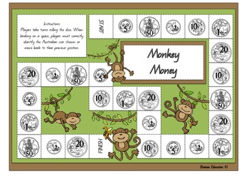 monkey money board game australian currency by brainiac education