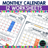 Calendar Activity Worksheets for First and Second Grade