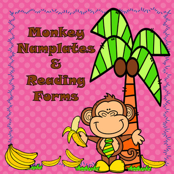 Preview of Monkey Nameplates, Cubby Tags, Book Bin Labels, and Reading Resources