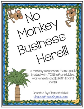 Preview of Monkey Theme Classroom Pack