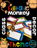 Monkey Theme Editable Classroom Decor