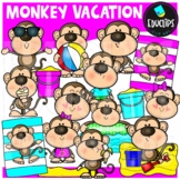 Monkey Vacation Clip Art Set {Educlips Clipart}