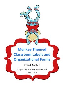 Preview of Monkey-themed Classroom Organizational Items