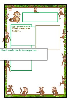 Monkey themed one page profile by Cassey Simpkins | TPT