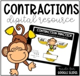 Monkeying Around with Contractions Practice Google Slides 