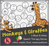 Monkeys & Giraffes Speech Therapy Board Game – /k/ – Black