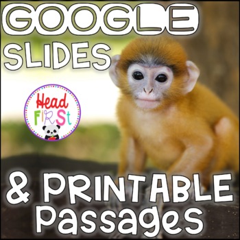 Preview of Monkeys NONFICTION GOOGLE and PRINTABLE Passages and Writing Activities