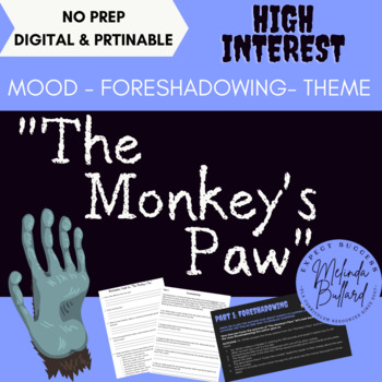 Preview of "Monkey's Paw" Engaging Short Story Analysis (Mood, Theme, and Foreshadowing)