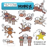 Monkeys clip art and graphics
